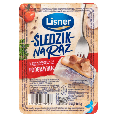 Lisner Sledz Na Raz Podgrzybek Z Papryka100g