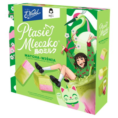 Wedel Ptasie Mleczko Matcha Wisnia 340g