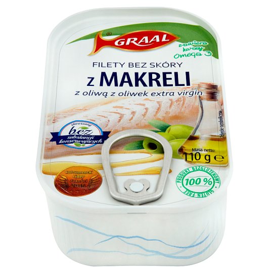 Graal Filet Z Makreli Bez Skory Z Oliwa Z Oliwek 110g