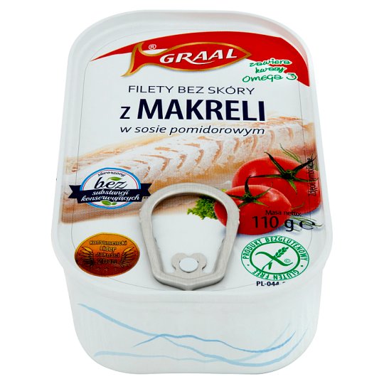 Graal Filet Z Makreli Bez Skory  W Pomidorach 110g
