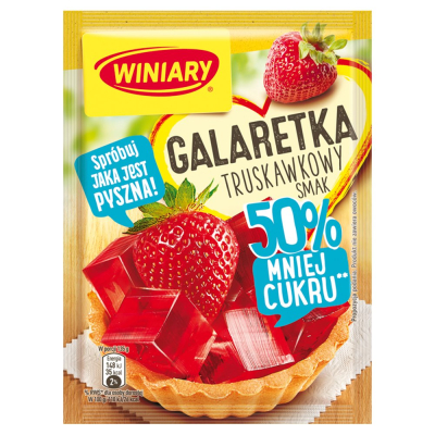 Winiary Galaretka Truskawkowa Mniej Cukru 90g