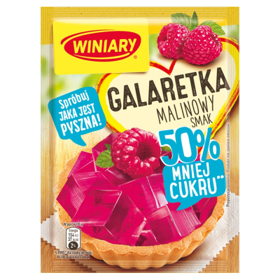 Winiary Gal.malinowa Mniej Cukru 39g