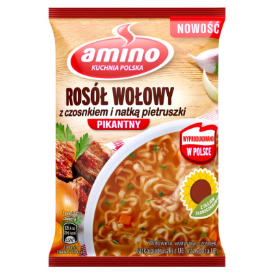 Amino Zupa Nudle Rosol Wolowy 60g