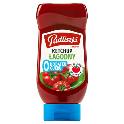Pudliszki Ketchup Lagodny Zero Cukru 440g
